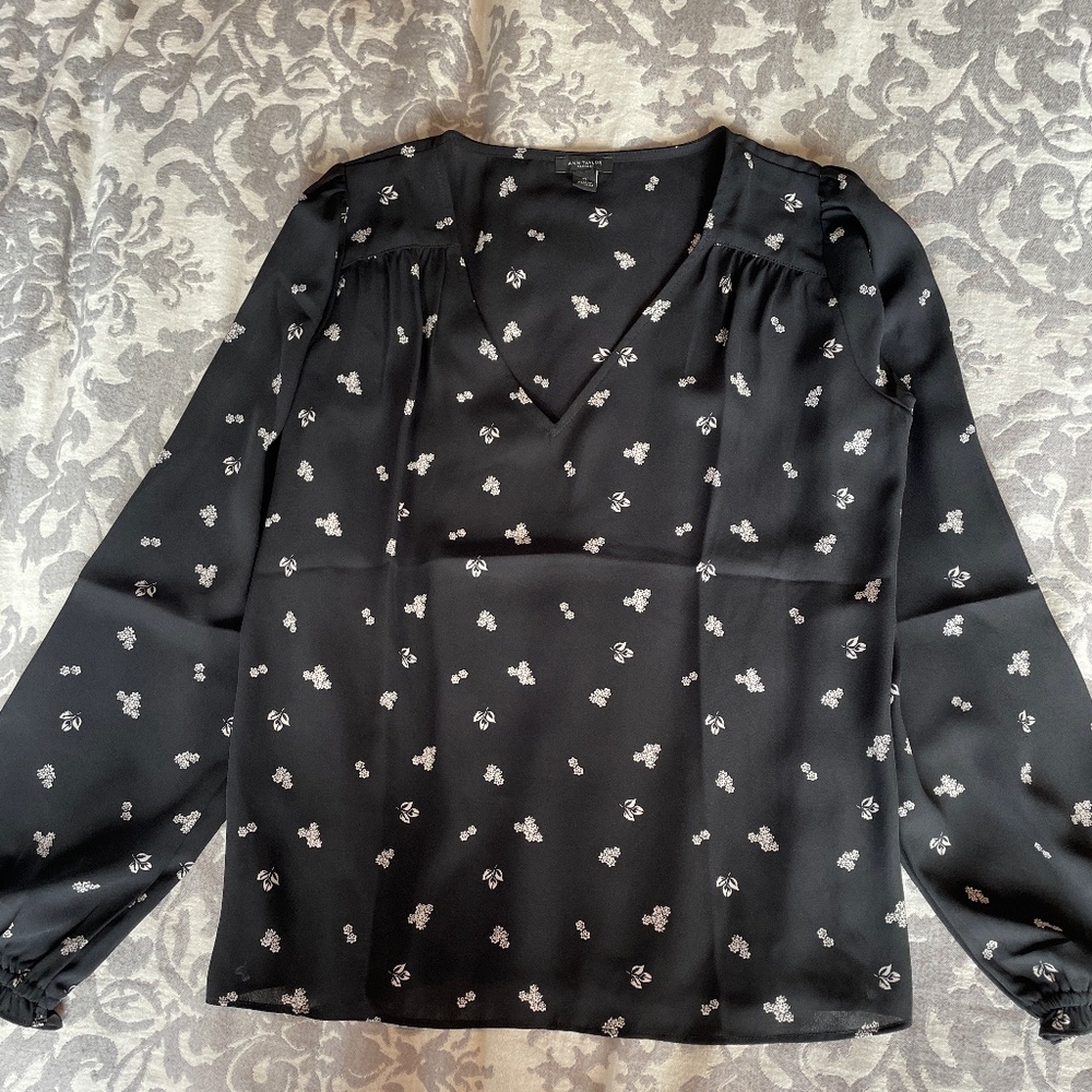 Ann Taylor Factory Patterned Long Sleeve Top